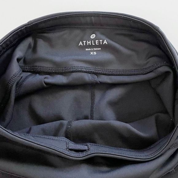 Athleta Laser Mesh Sonar Mid-Rise Capri Tight Legging Stretch Black XS - Picture 7 of 10